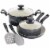 Spice by Tia Mowry Savory Saffron 7 -Piece Healthy Nonstick Ceramic Cookware Set - Grey Perspective: back