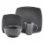 Gibson Soho Lounge Square Reactive Glaze Stoneware 16 Piece Dinnerware Set, Gray Perspective: back