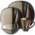 Gibson Elite 16 Piece Reactive Glaze Dinnerware Plates, Bowls, and Mugs, Red Perspective: back