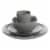 Gibson Home Rockaway Round Stoneware Dinnerware, Service for 4, Grey w/ Gold Rim Perspective: back