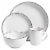 Gibson Home Rockaway Round Stoneware Dinnerware Set, Service for 4, Matte White Perspective: back