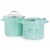 Martha Stewart 8 Quart Dual Stock Pot and Steamer Set in Aqua Perspective: back