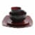 Gibson Soho Lounge 16 Piece Reactive Glaze Dinnerware Plates, Bowls, & Mugs, Red Perspective: back