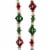 Christmas Multi Colored Beaded Garland Acrylic Glittered Red White Green D4053 Perspective: back