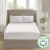 100% Cotton Deep Pocket Heated Mattress Pad w/Auto Shutoff, King Size, White Perspective: back