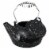 3 Qt Enameled Porcelain Steamer Kettle - Black With White Spec Perspective: back