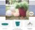 Bloem 7005748 12.8 x 14.5 in. Dia. Plastic Saturn Planter, Blue Perspective: back