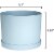 Bloem Mathers Planter w/Saucer Tray Misty Blue Garden Plater, White, 8 Perspective: back