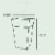 Bloem Tall Finley Square Recycled Plastic Planter, In/Outdoor Use, 9 Gal, Cement Grey, 25 Perspective: back