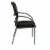 ProGrid Black Visitors Chair with Arms and Titanium Finish Fabric Seat Perspective: back