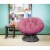 Papasan Chair with Purple cushion and Gray Wicker Resin Frame Perspective: back