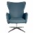Wilma Swivel Armchair in Dillon Blue Faux Leather with 4 Star Aluminum Base Perspective: back