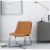 Grayson Accent Chair in Sand Caramel Faux Leather with Black Base Perspective: back