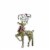Northlight 3.75 Gold and Red European Glitter Joy Reindeer Christmas Ornament Perspective: back