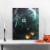 Northlight Black and Orange LED Lighted Halloween Haunted House with Jack-O'-Lanterns Wall Perspective: back