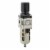 MaxLine 100 Ft 0.75 In Semi-Flexible Air Tubing Kit & Filter Regulator w/ Gauge Perspective: back