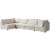 Meridian Furniture Jacob Cream Velvet Modular Sectional Perspective: back