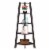 Newport 5 Tier Wide Corner Bookcase Espresso Perspective: back