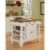 Homestyles Americana Off White Wood Kitchen Island with Storage and Open Shelves Perspective: back
