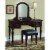 Homestyles Lafayette Wood Vanity Bench in Brown Perspective: back