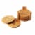 Juvale 6-Pack Round Bamboo Coasters Set with Holder -  Tan, 4.3 Inches Perspective: back