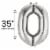 SILVER NUMBER 0 Helium Filled Balloon - 34 inches BIG Perspective: back