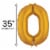 GOLD NUMBER 0 Helium Filled Balloon - 34 inches BIG Perspective: back