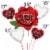 Happy Valentine's Day Red Rose Helium Filled Balloon Bouquet - Red Multi Perspective: back