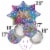 Happy Birthday Star Helium Filled Balloon Bouquet Perspective: back