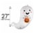 Trick or Treat Ghost Oversized Shape Helium Filled Balloon Perspective: back