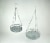 Set of 2 Weathered Gray Metal Mesh Hanging Plant Stands / Baskets Perspective: back