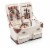 Pioneer Picnic Basket, Beige Canvas with Navy Blue & Brown Accents Perspective: back