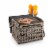 Kabrio Wine & Cheese Picnic Basket, Gray with Gold Accents Perspective: back