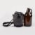 Insulated Growler Tote with 64 oz. Glass Growler, Gray with Black Accents & Glass Growler Perspective: back