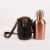 Insulated Growler Tote with 64 oz. Copper Stainless Steel Growler, Black Perspective: back