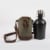 Insulated Growler Tote with 64 oz. Matte Black Stainless Steel Growler, Khaki Green Perspective: back
