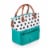 Urban Lunch Bag, Teal with Polka Dot Pattern Perspective: back