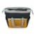 On The Go Lunch Cooler, Mustard Yellow with Gray & Blue Accents Perspective: back