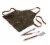 BBQ Apron with Tools & Bottle Opener, Khaki Green with Beige Accents Perspective: back