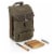2 Bottle Insulated Wine & Cheese Cooler with Cheese Board, Knife & Corkscrew, Khaki Green Perspective: back