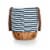Coronado Canvas and Willow Basket Tote, Navy Blue & White Stripe Perspective: back