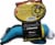 Tuffy® Junior Cow Dog Toy Perspective: back