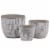 Urban Trends Collection 54902 Stoneware Round Pot with Banded Rim Top & Bottom, Embossed Latt Perspective: back