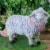 Northlight 32728978 13 in. White & Black Plush Standing Sheep Spring Easter Figure Perspective: back