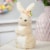 Northlight 11.5” Beige Plush Standing Easter Bunny Rabbit Girl Spring Tabletop Figurine Perspective: back