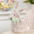 Northlight 9 Gray Plush Rabbit with Green Bow Tie Easter Decoration Perspective: back