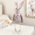 Northlight 17 Gray and Pink Spring Loaded Rabbit Table Top Easter Figure Perspective: back