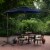 Northlight 10ft Offset Outdoor Patio Umbrella with Hand Crank, Navy Blue Perspective: back