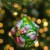 Northlight 4  Pink and Green Glittered 3D Flower Glass Christmas Ornament Perspective: back