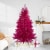 Northlight 7' Metallic Pink Tinsel Artificial Christmas Tree - Unlit Perspective: back
